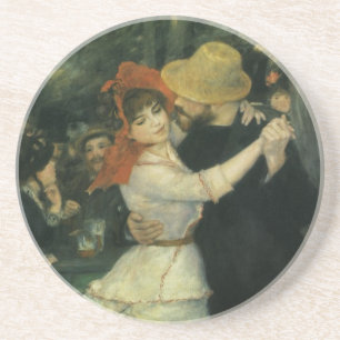 Dansen i Bougival av Pierre Renoir, Vintage Art Underlägg Sandsten