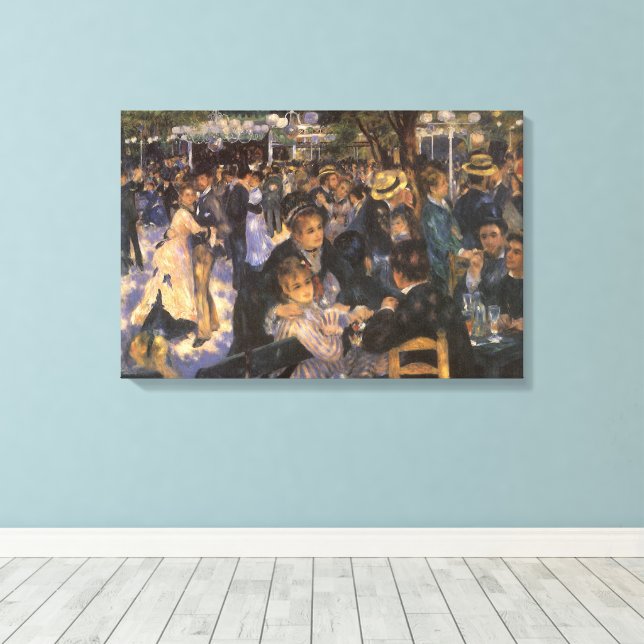Dansen på Le Moulin de la Galette av Pierre Renoir Canvastryck (Insitu (trägolv))