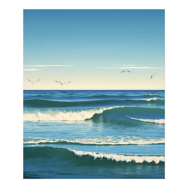 Dansende Golven onder de Hemel Fototryck (Framsidan)