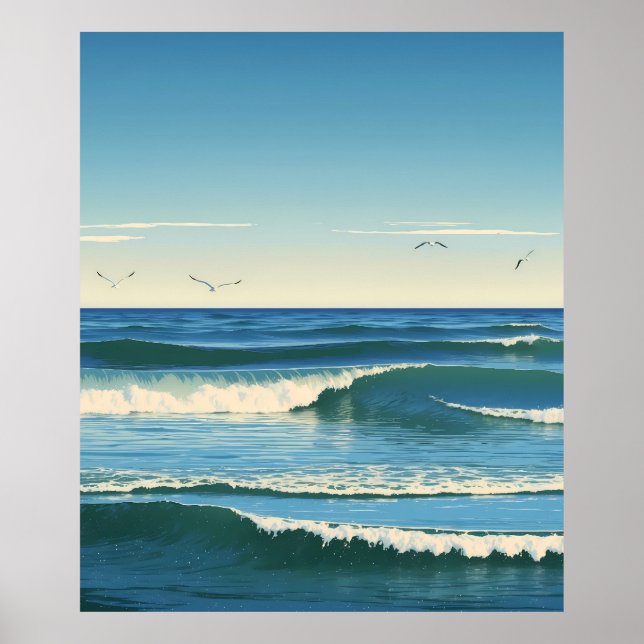 Dansende Golven onder de Hemel Poster (Framsidan)