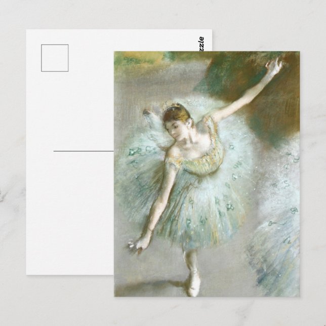 Danser i Grönt, Edgar Degas Vykort (Fram/baksida)