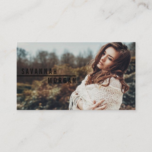 Danserfoto, modern svart typografi för Actor-model Visitkort (Framsida)