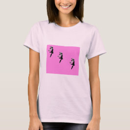 Dansersilhuett på rosa t shirt