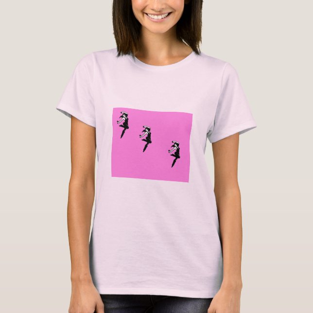 Dansersilhuett på rosa t shirt (Framsida)