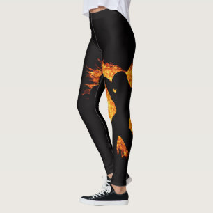 Dansflickor i hjärtaShape avfyrar på svart lägg Leggings