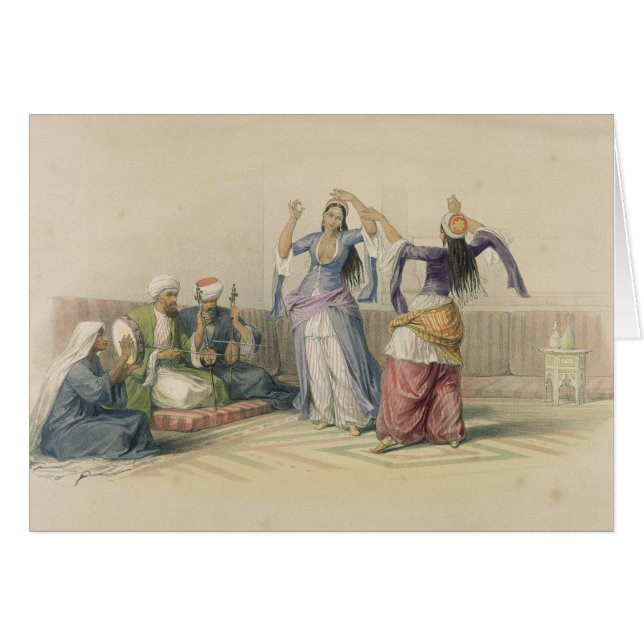 Dansflickor på Cairo, från 'egypten och Nubia Hälsningskort (Framsidan Horizontal)