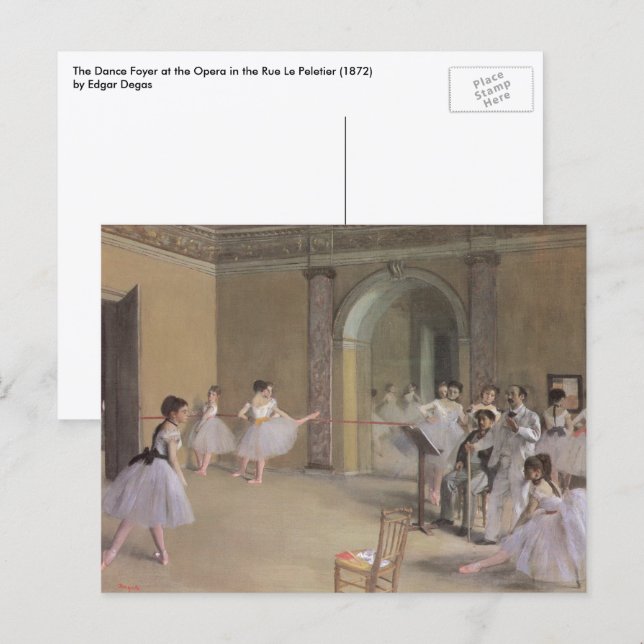 Dansfoajén på operan av Edgar Degas Vykort (Fram/baksida)