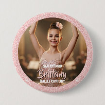 Dansfoto knapp pin rose guld glitter kant