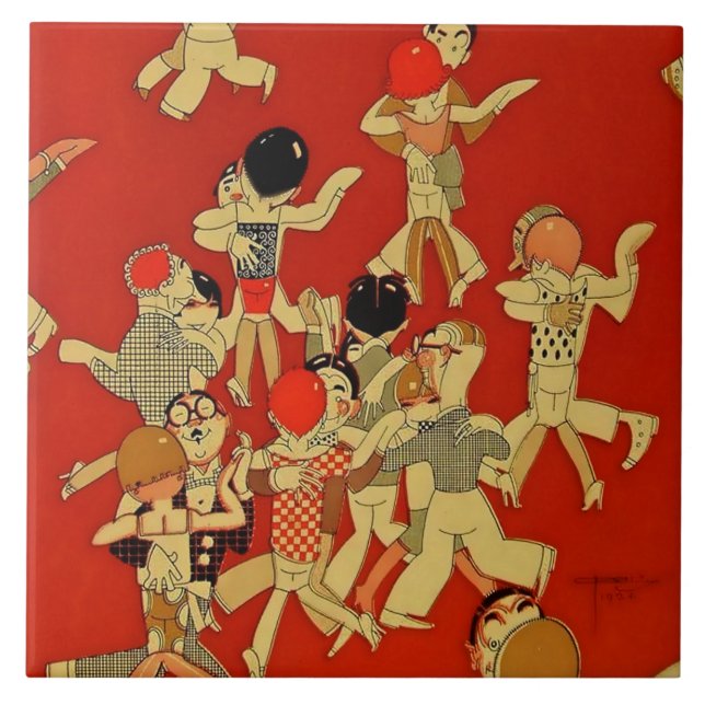 “Dansgolvet” Art Deco av Jose Carlos Kakelplatta (Framsidan)