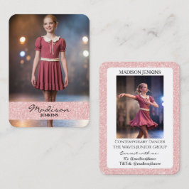 Danshandels kort Rosa Glitter Foto