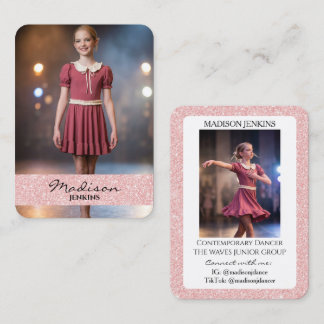 Danshandels kort Rosa Glitter Foto
