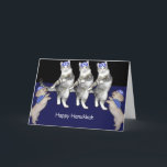 DansHanukkah kattungar Helgkort<br><div class="desc">Hundpilbåge till den väldiga HanukKATen. Gulliga dansa Hanukkah katter.</div>