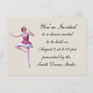 Danshögläsninginbjudan, Ballerina, anpassade Inbjudningar