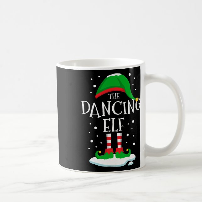 Dansing Elf-julfamiljen som matchar Julafton Dan Kaffemugg (Höger)