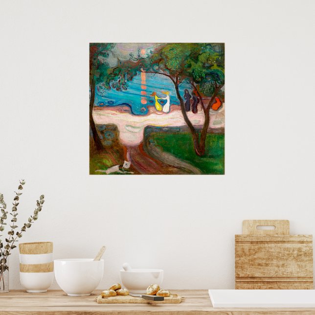 Dansing på en Shore | Edvard Munch | Poster (Kök)