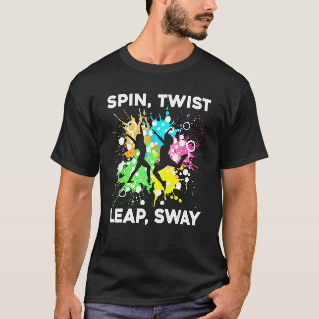 Dansinstruktör Spin Twist Leap Sway Dancer Teach T Shirt (Framsida)