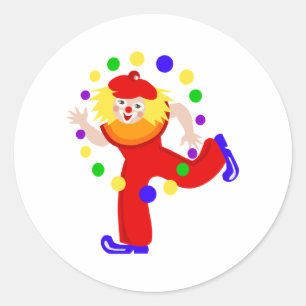 Dansjonglörclown Runt Klistermärke