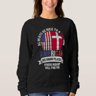 Dansk Amerikan Vi känner Platser där Land Danmark T Shirt