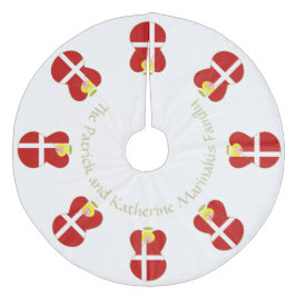 Dansk Angel Blonde på vit Personlig Julgransmatta Fleece
