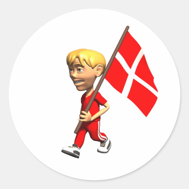 Dansk Boy Runt Klistermärke (Framsida)