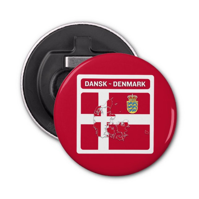 Dansk Danmark Flagga Flasköppnare (Framsidan)