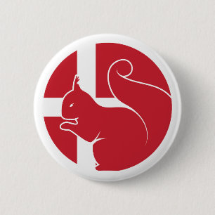 Dansk ekorrrel Dansk National Animal Flagga Knapp
