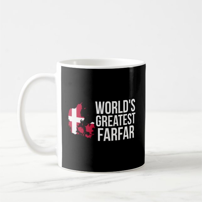 Dansk farfar Farfar Danmark Flagga Kaffemugg (Vänster)