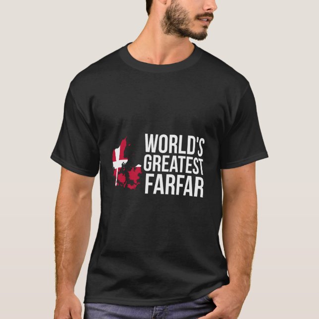 Dansk farfar Farfar Danmark Flagga T Shirt (Framsida)