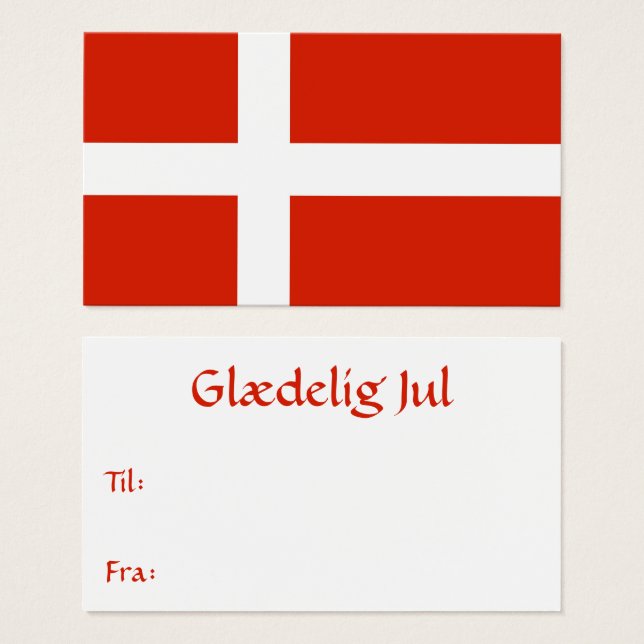 Dansk flagg-gåvohäfte visitkort (Framsida & baksida)