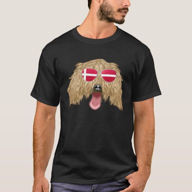 Dansk flagg Italiensk Mops Hund Danmark Fickformat T Shirt (Framsida)