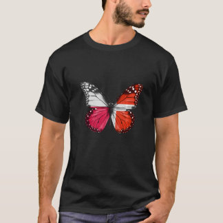 Dansk Flagga Butterfly T Shirt