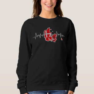 Dansk Flagga Heartslag Danmark T Shirt