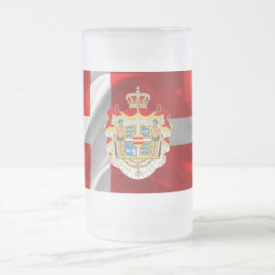 Dansk flagga-Jackat arm Frostat Ölglas
