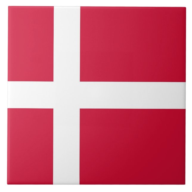 Dansk Flagga Tile Kakelplatta (Framsidan)