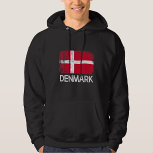 Dansk Flagga Vintage Hoodie