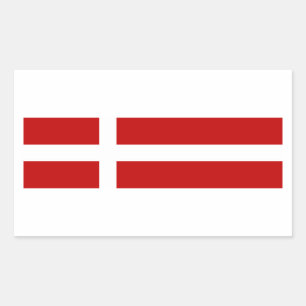 Dansk Flaggbilbild Rektangulärt Klistermärke