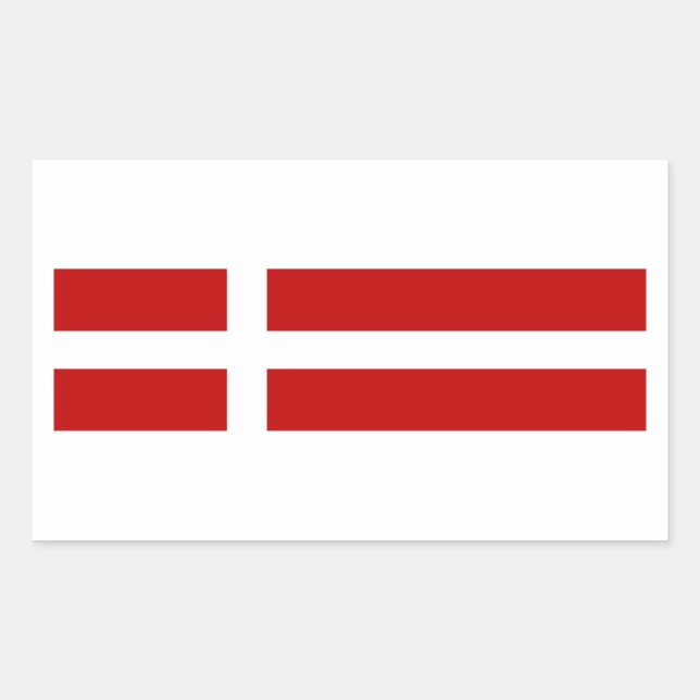 Dansk Flaggbilbild Rektangulärt Klistermärke (Framsida)