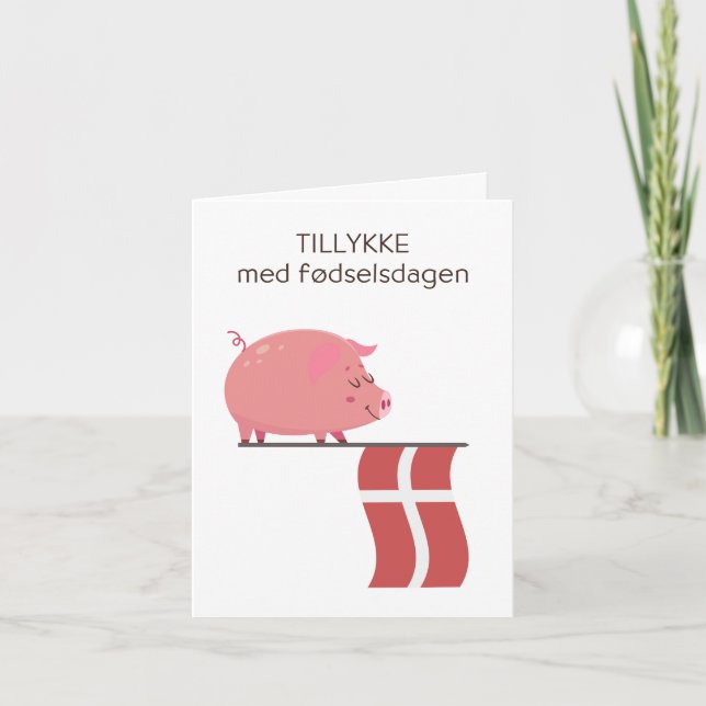 Dansk födelsedagskort - Tillykke med fødselsdagen Kort (Framsida)
