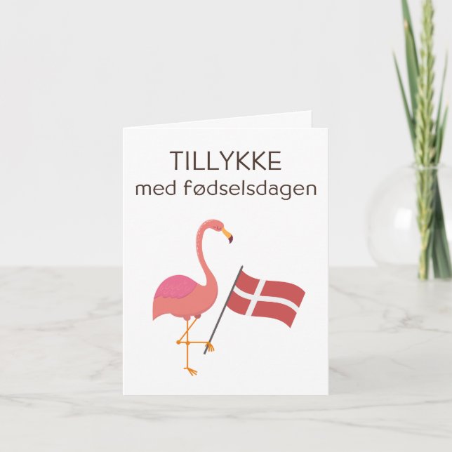 Dansk födelsedagskort - Tillykke med fødselsdagen Kort (Framsida)