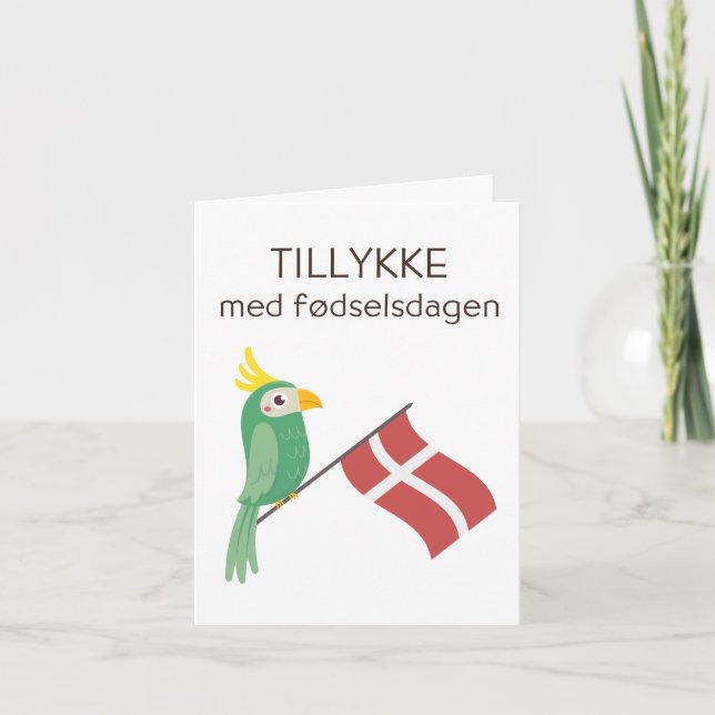 Dansk födelsedagskort - Tillykke med fødselsdagen Kort (Framsida)