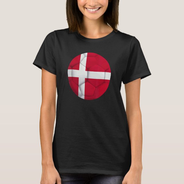 Dansk fotboll i Flagga Fläkt T Shirt (Framsida)