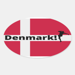 Dansk fotboll ovalt klistermärke
