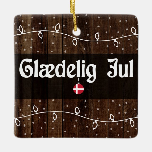 Dansk God jul, Glæ delig Jul Rustic Stil Julgransprydnad Keramik (Framsida)