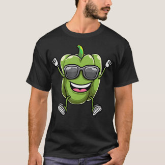Dansk Grön Paprika Med Solglasögon Capsicum T Shirt