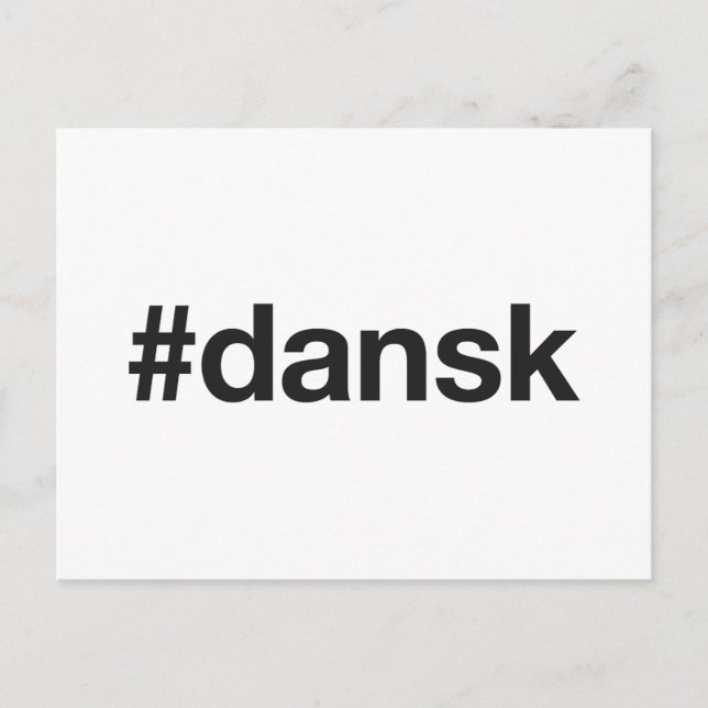 DANSK Hashtag Vykort (Framsida)