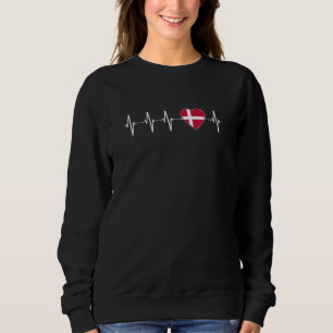 Dansk hjärtrytm I Kärlek Danmark Flagga Heart Prid T Shirt