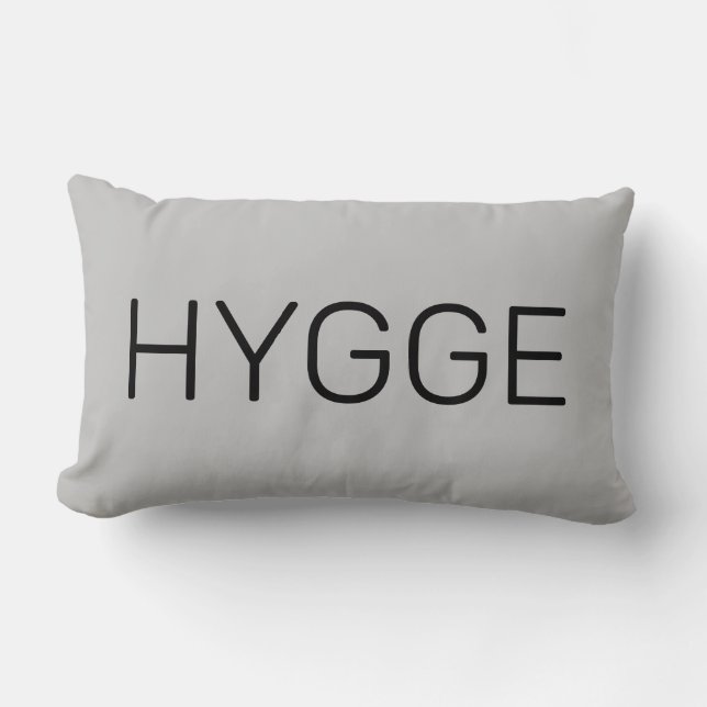 Dansk Hygge Black och Grått Lumbarkudde (Framsida)