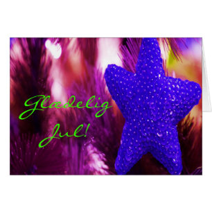 Dansk jul Glæ delig Jul Godt Nytår Blue Star Hälsningskort