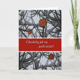 Dansk jul, ornament i Snö Helgkort