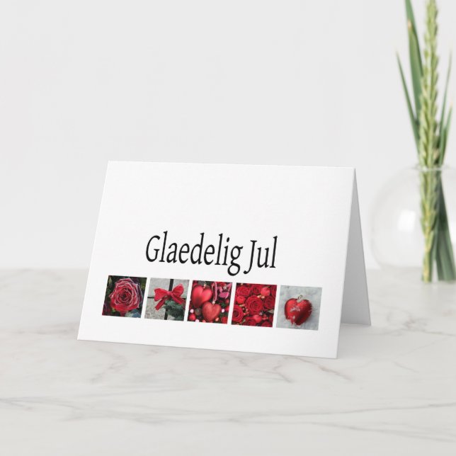 Dansk julkort - Glæ delig Jul Helgkort (Framsida)